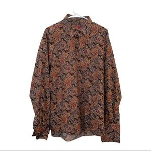 Report Collection Extra Large Paisley Shirt Button Cuff Link Style Cuffs